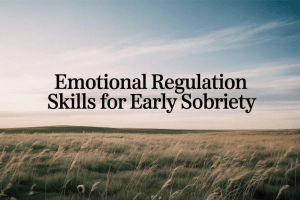 Open Colorado ranch meadow with tall grass under a wide sky, representing calm and emotional regulation in early sobriety.