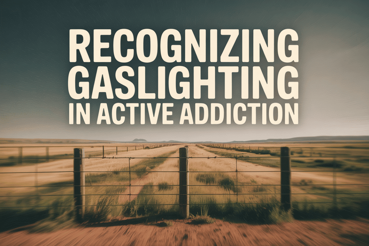 Colorado ranch fence line distorted by atmospheric haze, representing confusion and reality distortion in active addiction.