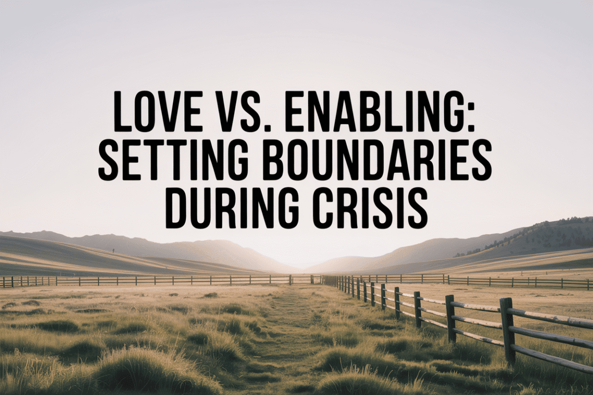 Colorado ranch landscape at dawn with a wooden fence dividing open pasture, representing healthy boundaries during addiction recovery.