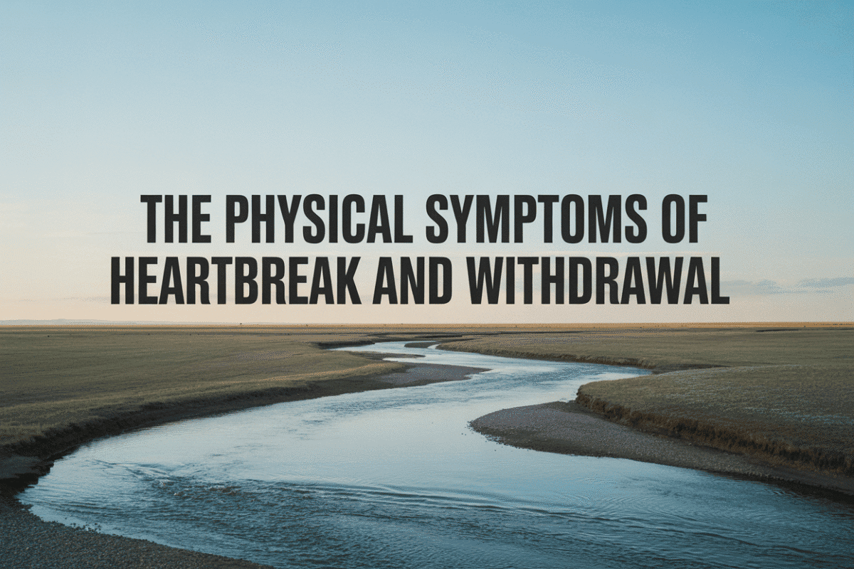 Clear river flowing through a Colorado ranch landscape, symbolizing the physical stress of heartbreak and substance withdrawal.