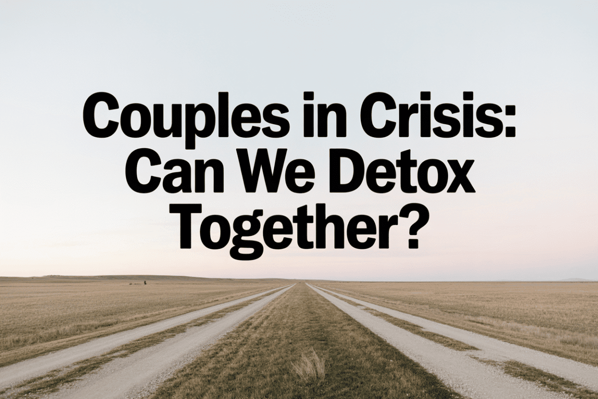 Two parallel dirt paths across a Colorado ranch landscape, representing separation and individual focus during detox for couples.